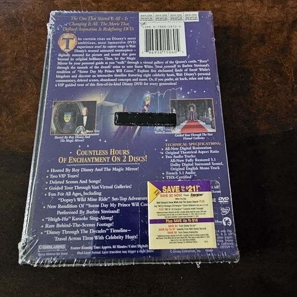 Snow White and the Seven Dwarfs Platinum Edition 2 Disc DVD BRAND NEW SEALED - Picture 2 of 8